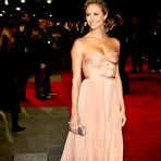 Pic of Stacy Keibler shows cleavage in long night dress