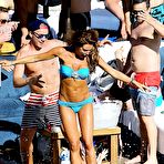 Pic of Danielle Lloyd in blue bikini poolside shots