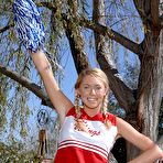 Pic of Brynn Tyler - Brynn Tyler takes her slutty cheerleader outfit on the field and jumps on big dong.