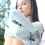 Pic of Izabelle A - Izabelle A takes her jeans off outdoors on the snow and shows her hot tight ass.