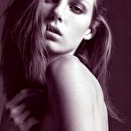 Pic of Angela Lindvall black-&-white topless posing photoshoot