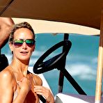 Pic of Lady Victoria Hervey niplle slip on a beach