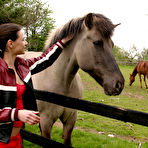 Pic of Katya Nubiles - Katya Nubiles strips her sexy red dress outdoors and then rides a strong horse.