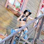 Pic of Melisa Mendiny - Melisa Mendiny takes her slutty cowgirl outfit off and shows us her round boobs.