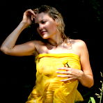 Pic of Valentina Kolesnikova - Valentina Kolesnikova takes her sexy yellow dress outdoors and shows us her jugs.