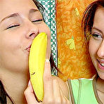 Pic of My Sexy Kittens two cuties playing with a banana