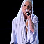 Pic of Pink performs in semi transparent clothing on 52nd Grammy Awards stage and sang Glitter in the Air