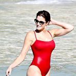 Pic of Stephanie Seymour sexy in red tight swimsuit