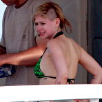 Pic of Avril Lavigne in green bikini on the yeach paparazzi shots