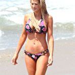Pic of Alexis Bellino in bikini playing in beach volleyball