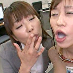 Pic of Japanese office lady Mika Osawa gets bullied and bukkake facialed at work.