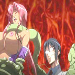Pic of Bondanime.com - Busty hentai babe gets whipped and groupfucked by monsters 