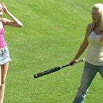 Pic of Amateur teen babe plays outdoor and inserts ball bat and toying! - First Time Videos