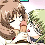 Pic of TITANIME.COM PRESENTS : Two busty hentai girls sharing a dick and groupfucked hard 