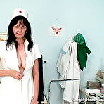 Pic of Old Nurse Venuse gaping her nasty twat on gynochair