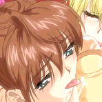 Pic of TITANIME.COM PRESENTS : Two busty hentai babes sharing a huge stiff cock and licking cum 