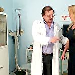 Pic of Deviated gyno practitioner rubbing a clit of an old housewife Stazka during gyno checking