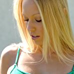 Pic of Brea Bennett - Cute blond solo babe, Brea Bennett gets off her green shirt and shows her tight pussy