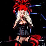 Pic of Blonde English showgirl Brooklyn Blue gets juicy interracial in her burlesque red-n-black stockings