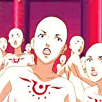 Pic of Bald hentai girls stuck in strong tentacles and gets stuffed in every hole