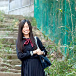 Pic of Mayumi Yamanaka Asian takes a walk in her city after classes