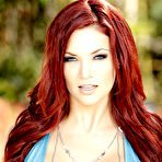 Pic of Jayden Cole Dazzling Redhead Sheds Shiny Blue Bikini