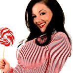 Pic of Lorna Morgan - red and white stripes