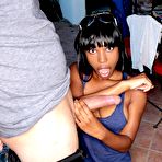 Pic of Very sexy petite ebony teen babe Ashton Devine  moves into a new neighborhood and goes to greets her neighbor show she sucks and gets fucked hard core