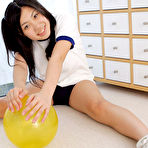 Pic of Miho Takai Asian in sports outfit is sexy while playing with ball