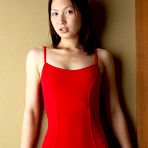 Pic of Kaori Ishii Asian busty in red gym suit shows how flexible she is