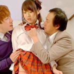 Pic of Shiori Uta Asian has mouth and fish taco fucked by two shlongs