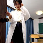 Pic of Noriko Kijima Asian is erotic doctor with red fishnets and specs