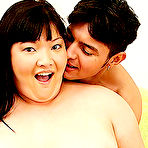 Pic of Lusty Asian BBW gets her large knockers pleased and receives a deep pussy humping from a hunk