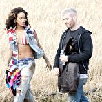 Pic of Rihanna see through and cleavage on set of her new Music Video