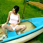 Pic of Seventeen Video Busty teen toying her pussy in a boat