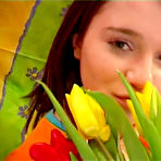 Pic of Seventeen Video Dutch teen girl playing with her tulips
