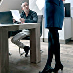 Pic of 
      Kitty Jane gets nailed by her boss on top of his desk
    