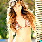Pic of Skinny Bikini Model Nika Strips By The Pool