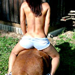 Pic of SHARKYS riding pleasures with exotic teen ANASTASIA outdoor horseback riding