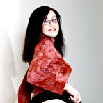Pic of Teens In Space - Hot teen girl Ashley with red lips glasses and skirt looks like horny secretary
