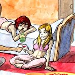 Pic of Comics Toons ][ Sexy and drunk WITCH lesbians taking part in dirty orgy