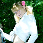 Pic of Naughty Anna strips and masterbates in the forest @ Ideal Teens Gallery