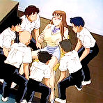Pic of TITANIME.COM PRESENTS : Busty hentai teacher showing her wet pink pussy to her students 