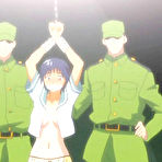 Pic of Bondanime.com - Tied up hentai with muzzle peeing and groupfucking by soldiers 