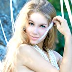Pic of Blonde teenager Erica B is wearing nothing but pearl necklace of her barely legal age body