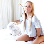Pic of Super cute petite horny teen babe Hollie Mack has a very nasty fantasy with her stuffed bunny toy and it comes to life and fucker her tight pussy