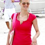 Pic of Michelle Hunziker caught in red bikini in Miami beach