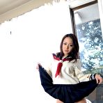 Pic of Uniform chippy Rui Natsukawa demonstrates her naked boobs and pantieless bottom