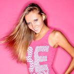 Pic of Pink outfit, pink background and lovely Russian model Clover showing her pinkâ€¦ After this, pink probably wonâ€™t be considered a gay color any more.