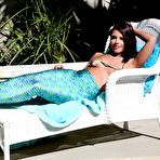 Pic of Sensual brunette Adriana Chechik takes her mermaid fishtail off and shows her slit